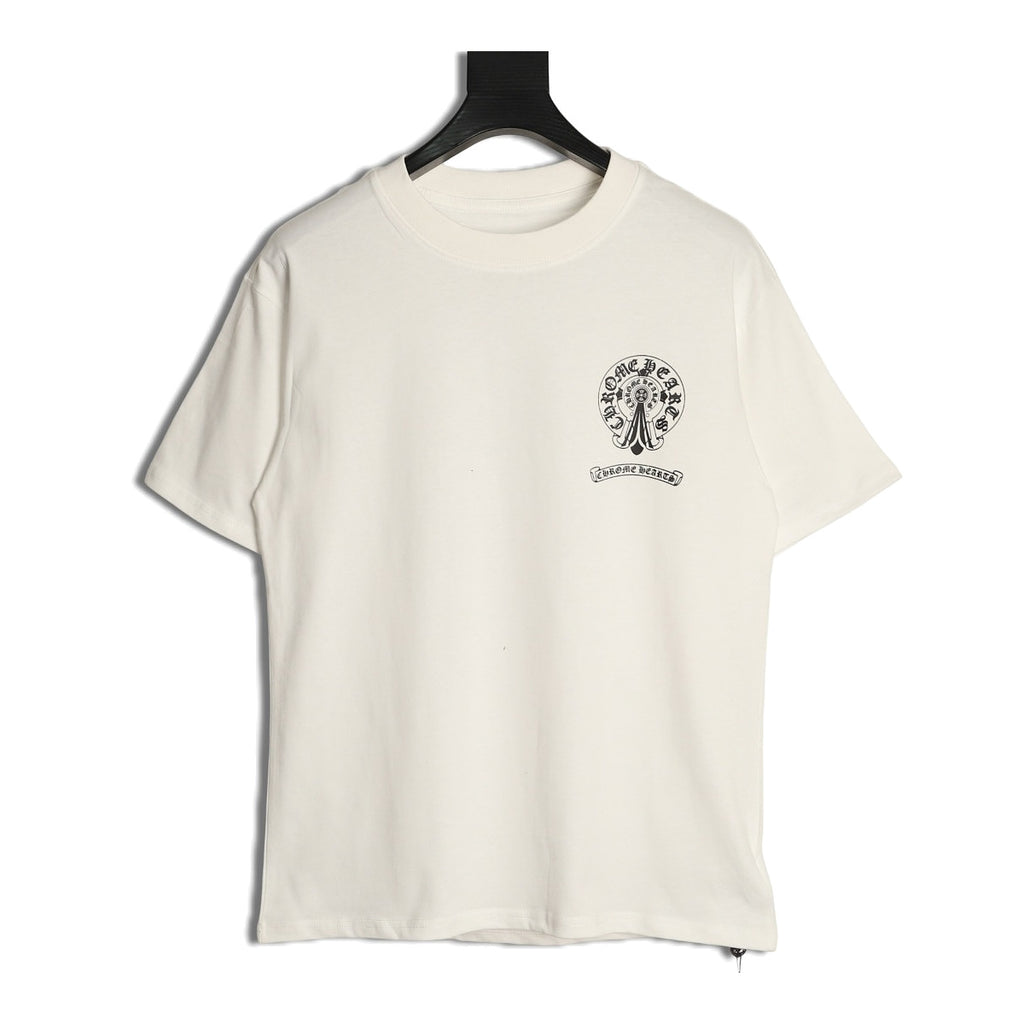 Chrome Hearts cream Sanskrit Cross graphic T-shirt front