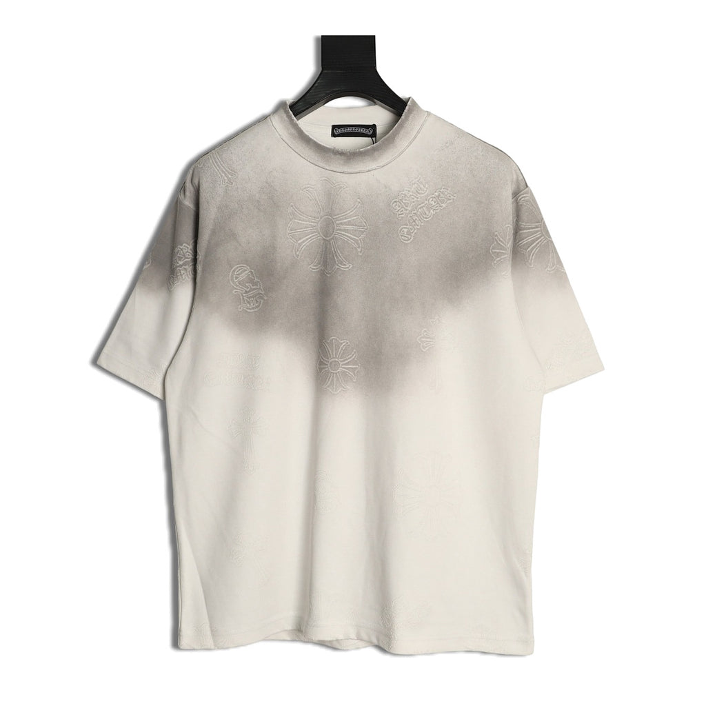 Chrome Hearts white gray gradient laser-burn T-shirt front
