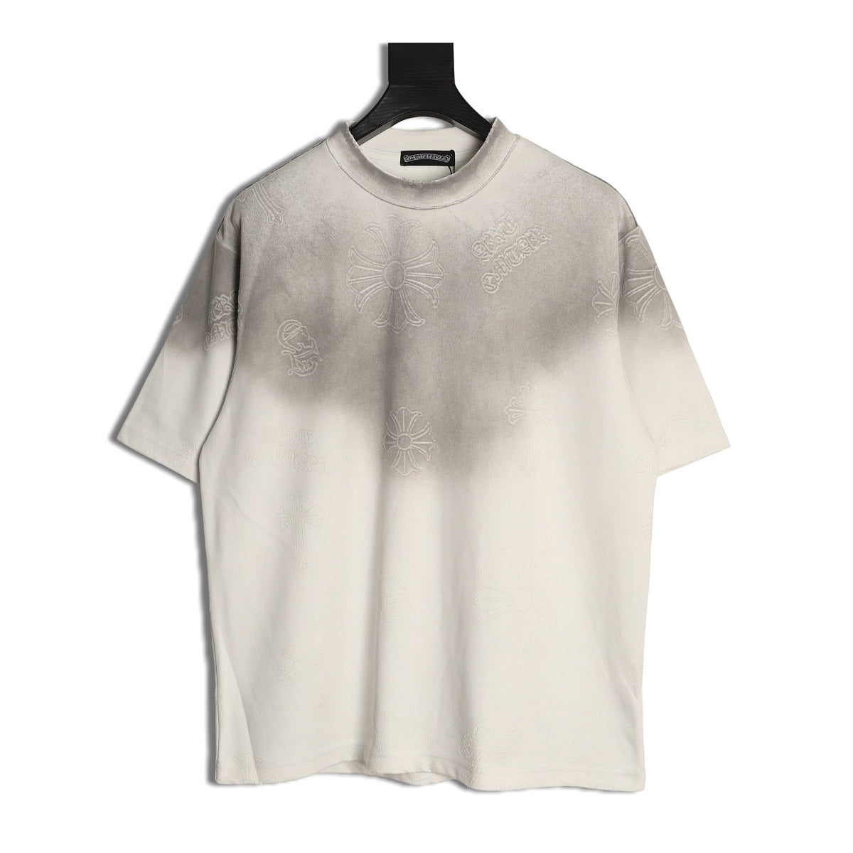 Chrome Hearts white gray gradient laser-burn T-shirt front