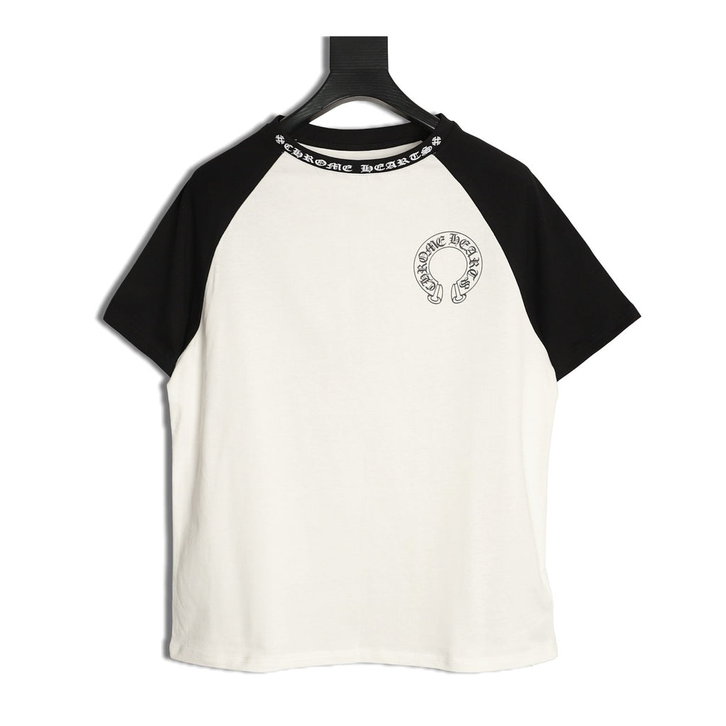 Chrome Hearts white and black Horseshoe raglan T-shirt front