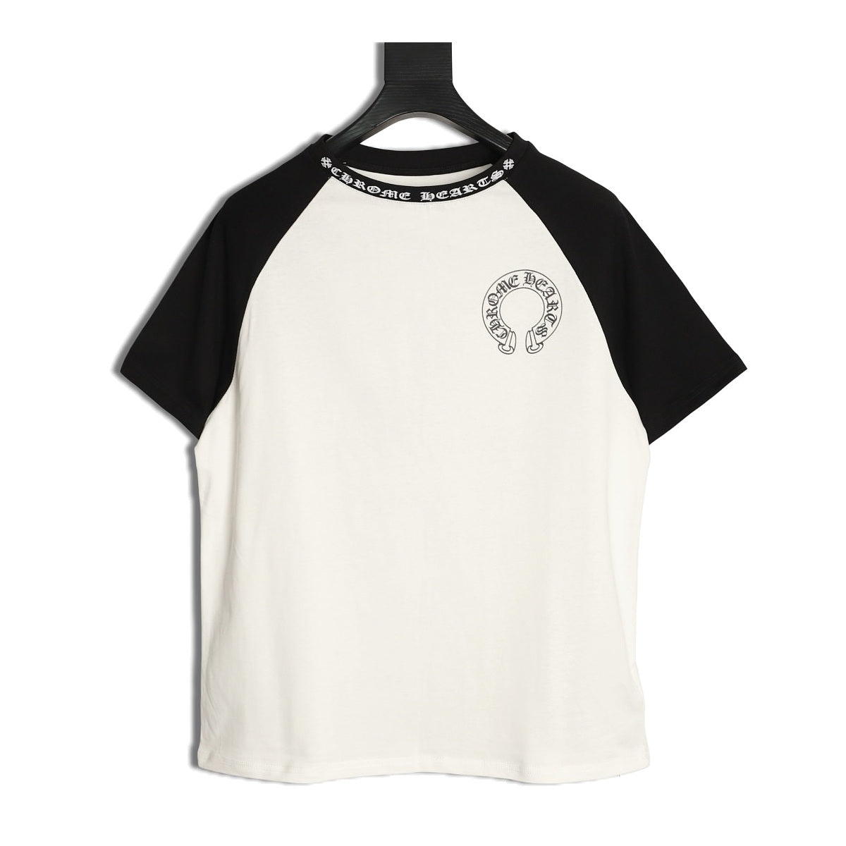 Chrome Hearts white and black Horseshoe raglan T-shirt front