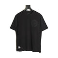 Chrome Hearts black tonal horseshoe embroidered T-shirt front view