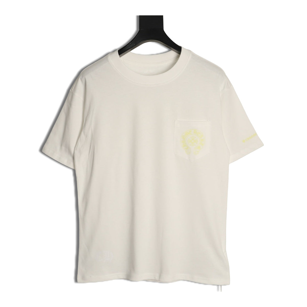 Chrome Hearts cream neon yellow Horseshoe pocket T-shirt front