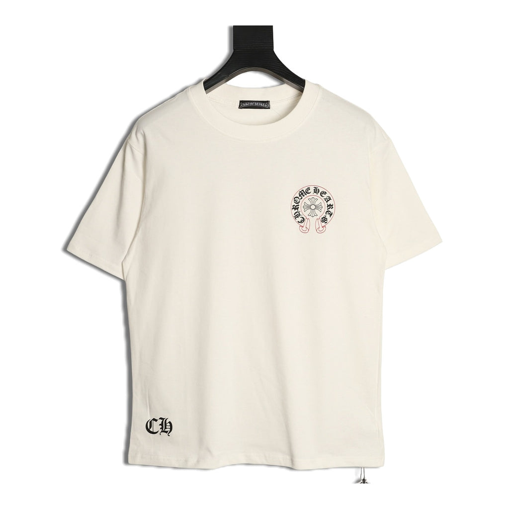 Chrome Hearts cream multicolor Horseshoe graphic T-shirt front