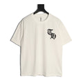 Chrome Hearts cream Gothic leather applique T-shirt front