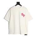 Chrome Hearts white pink cross embroidered T-shirt front