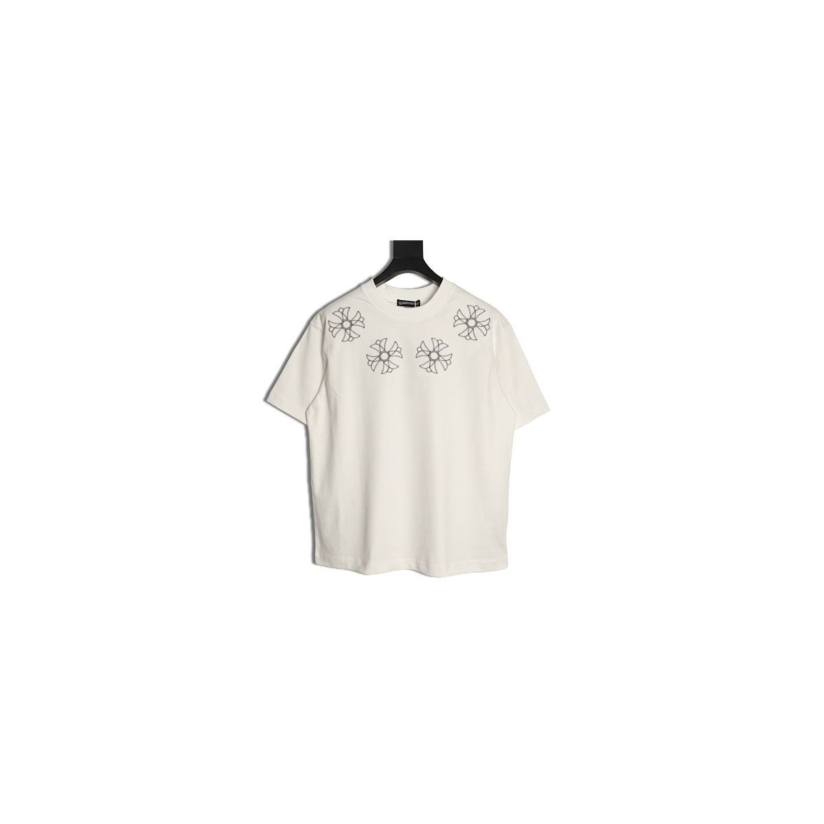 Chrome Hearts cream oversized cross embroidered T-shirt front