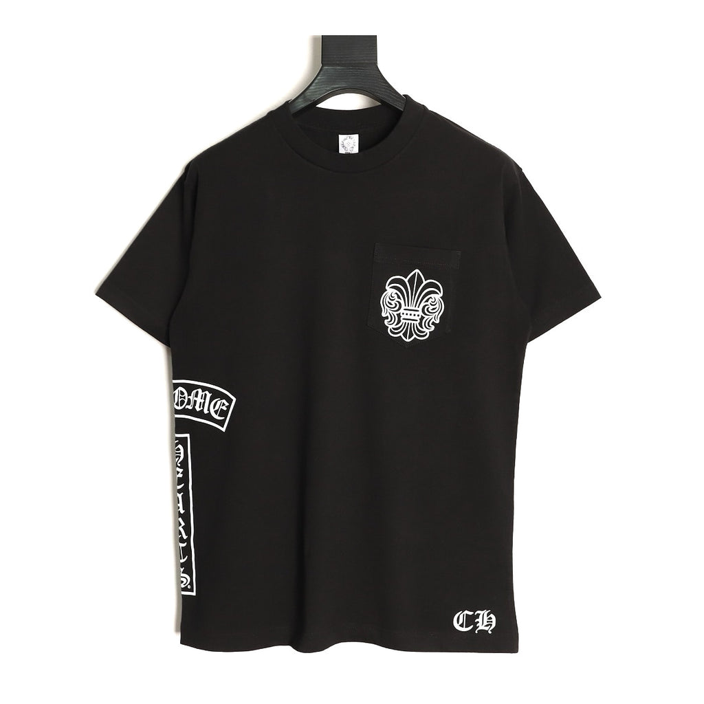 Chrome Hearts black Fleur-de-Lis side graphic T-shirt front