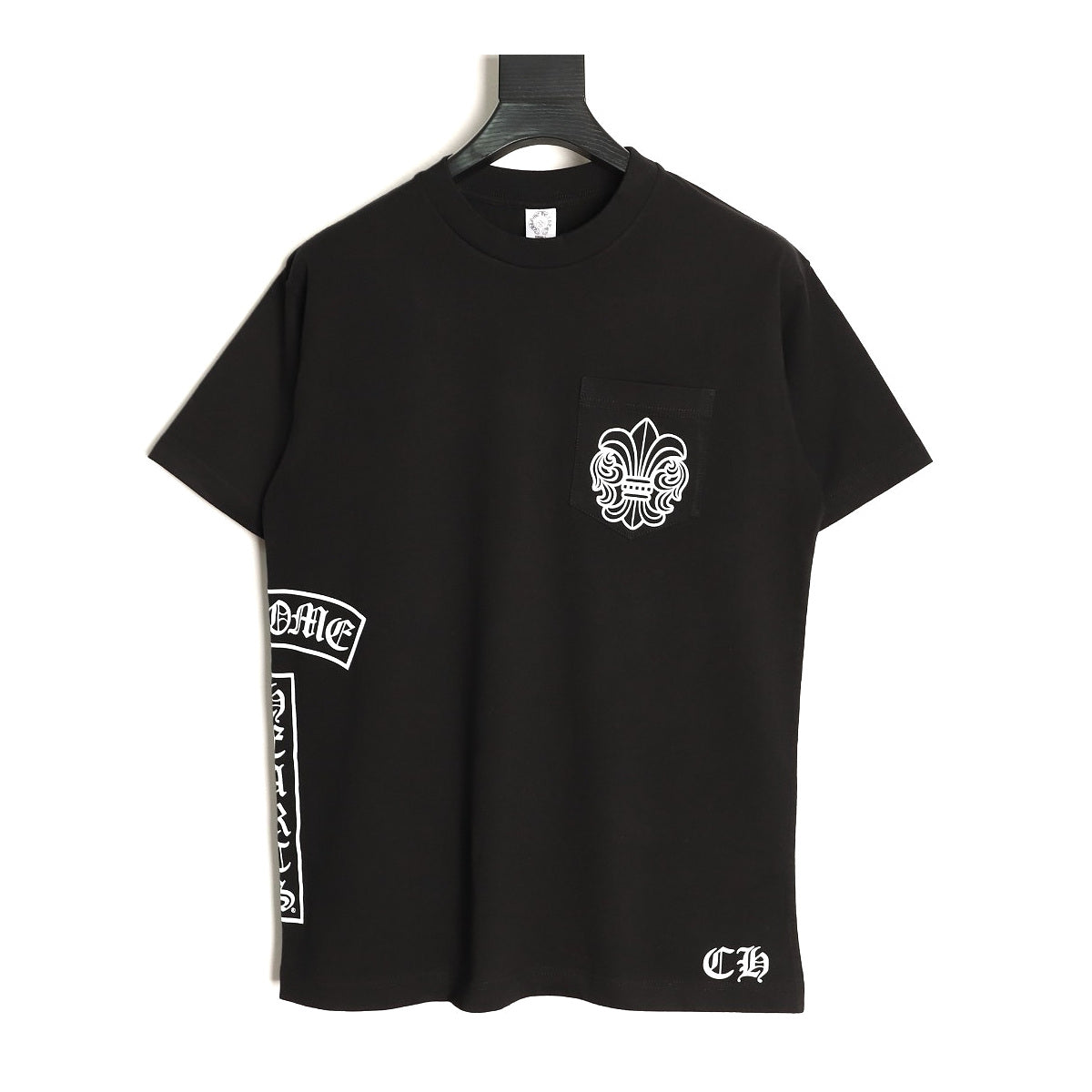 Chrome Hearts black Fleur-de-Lis side graphic T-shirt front