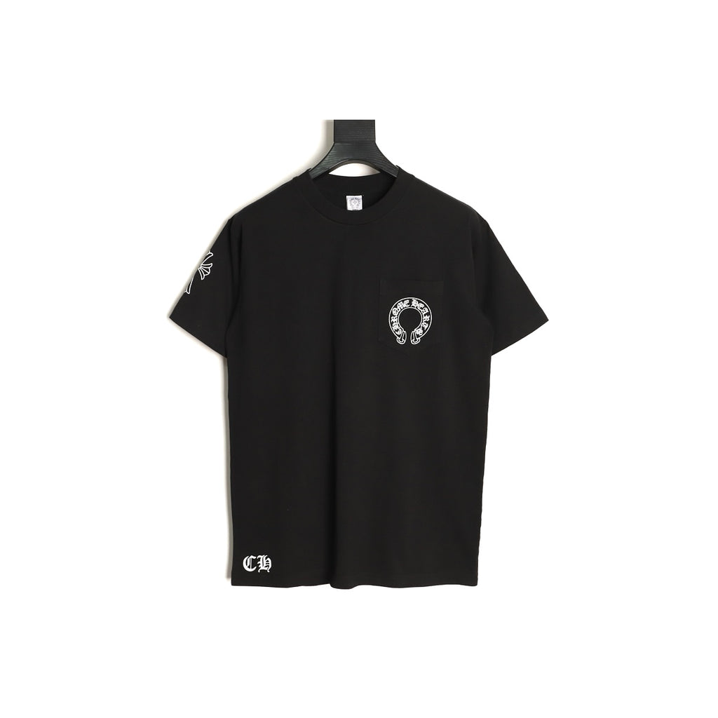 Chrome Hearts black open horseshoe pocket T-shirt front