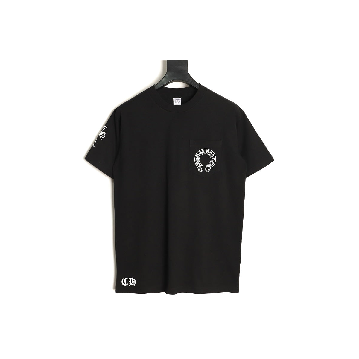 Chrome Hearts black open horseshoe pocket T-shirt front