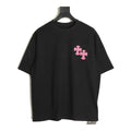 Chrome Hearts black pink cross embroidered T-shirt front