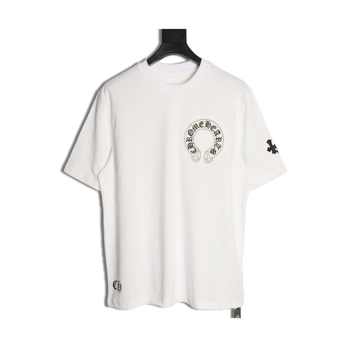 Chrome Hearts white mixed cross applique T-shirt front view