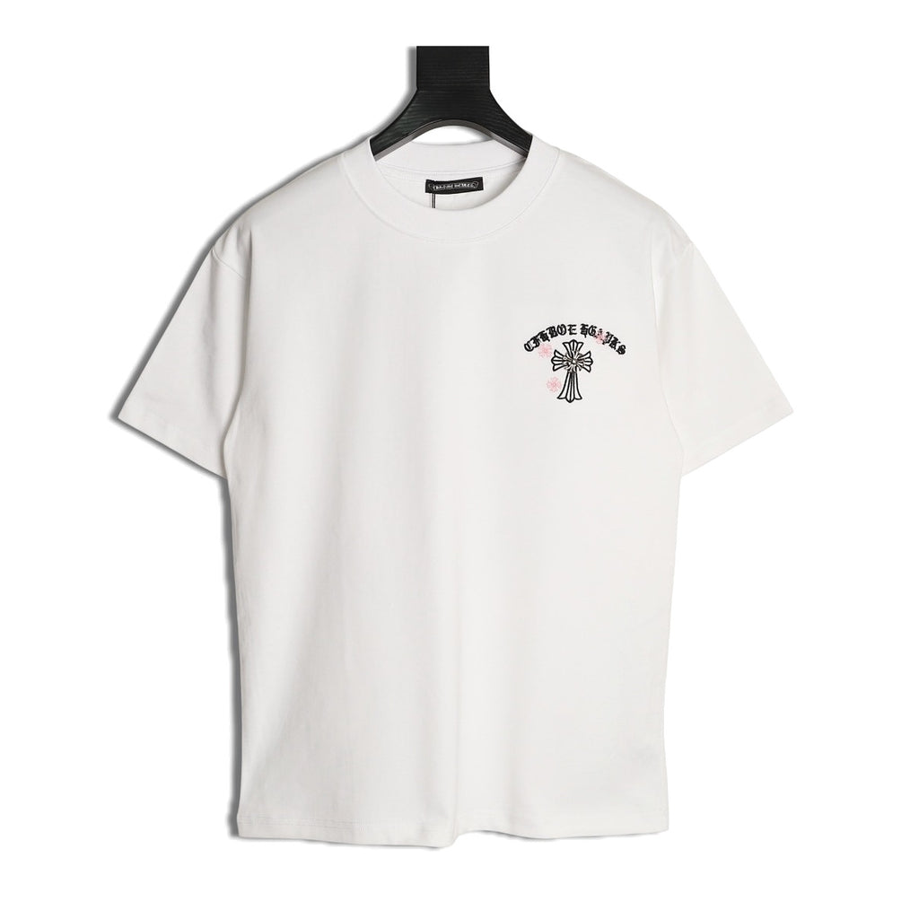Chrome Hearts white Sanskrit Cross embroidered T-shirt front