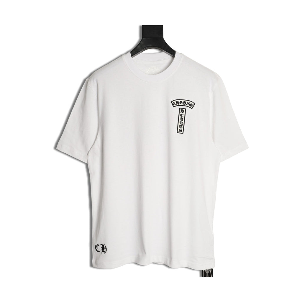 Chrome Hearts white front and back embroidered T-shirt front view