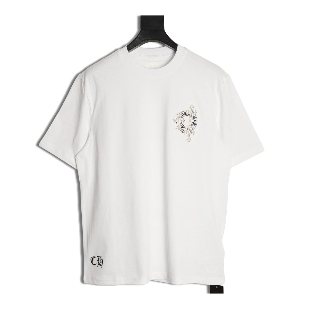 Chrome Hearts white cross arc script T-shirt front