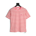 Chrome Hearts pink and white jacquard cross stripe knit T-shirt front