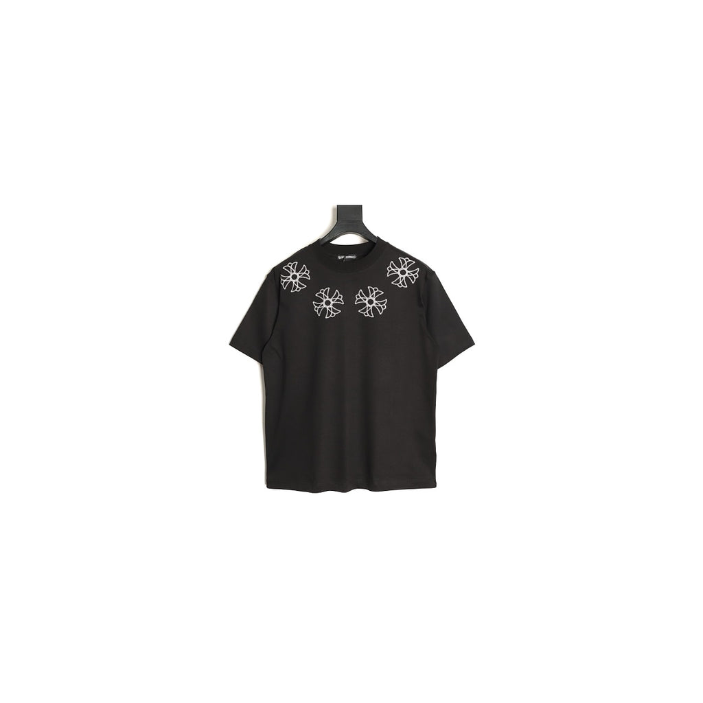 Chrome Hearts black oversized cross embroidered T-shirt front