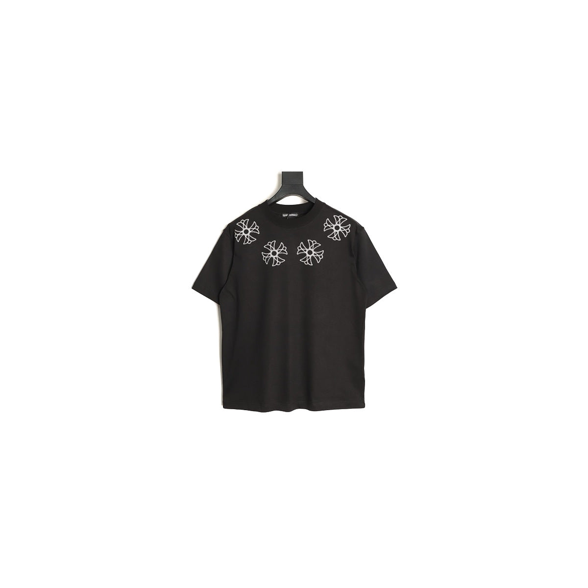 Chrome Hearts black oversized cross embroidered T-shirt front