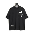 Chrome Hearts black distressed three-cross T-shirt front