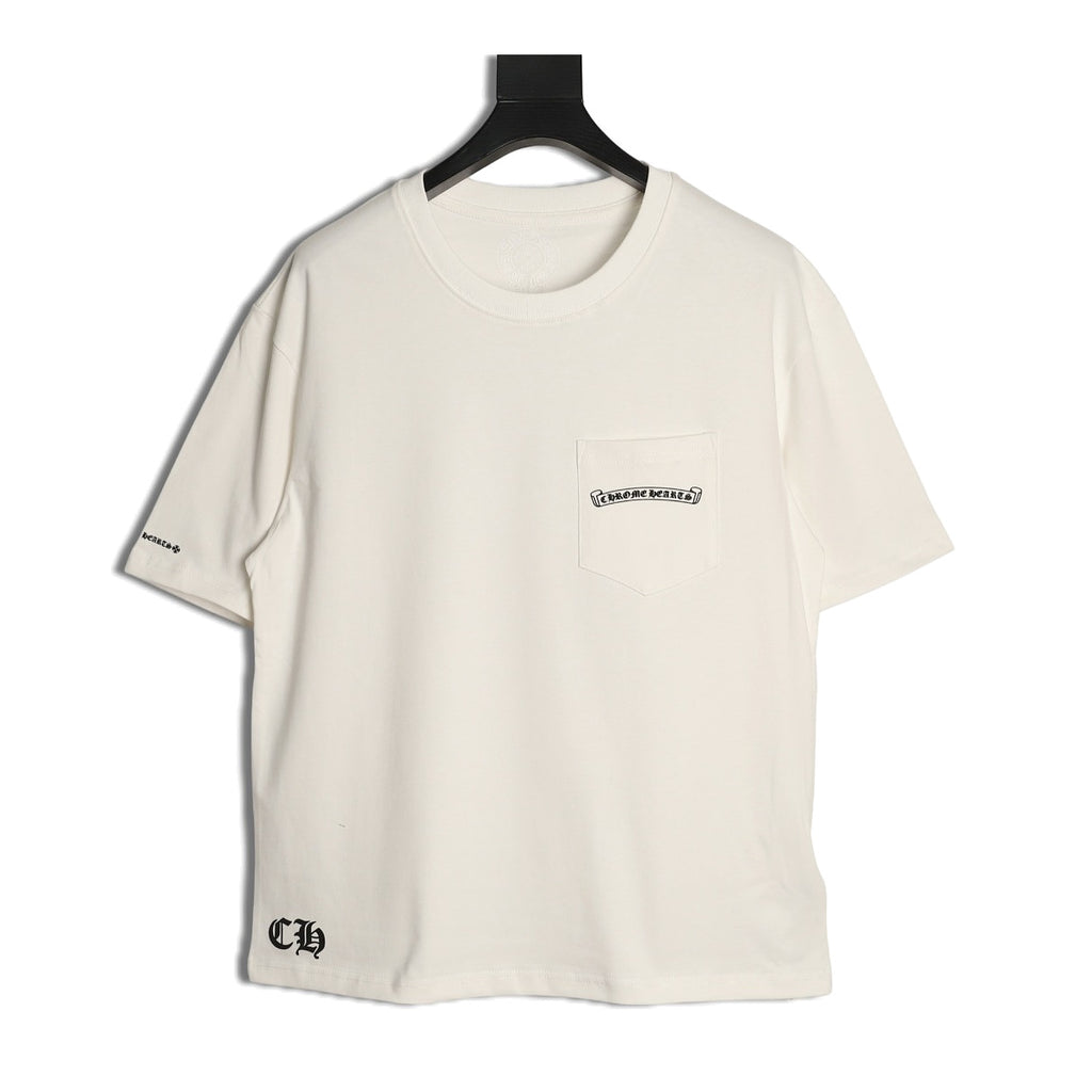 Chrome Hearts cream kaleidoscope Cross pocket T-shirt front