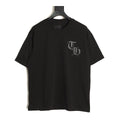 Chrome Hearts black Gothic leather applique T-shirt front