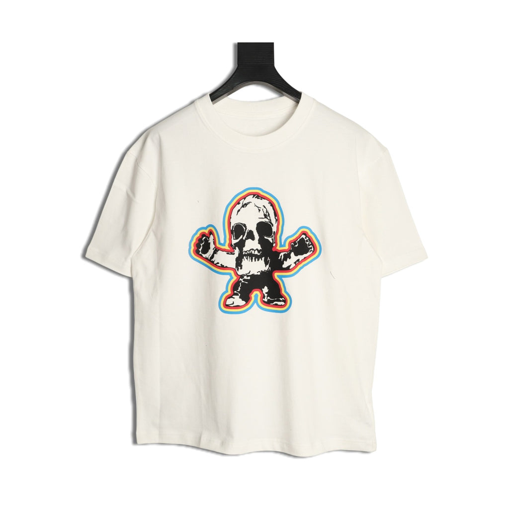 Chrome Hearts cream multicolor skull T-shirt front
