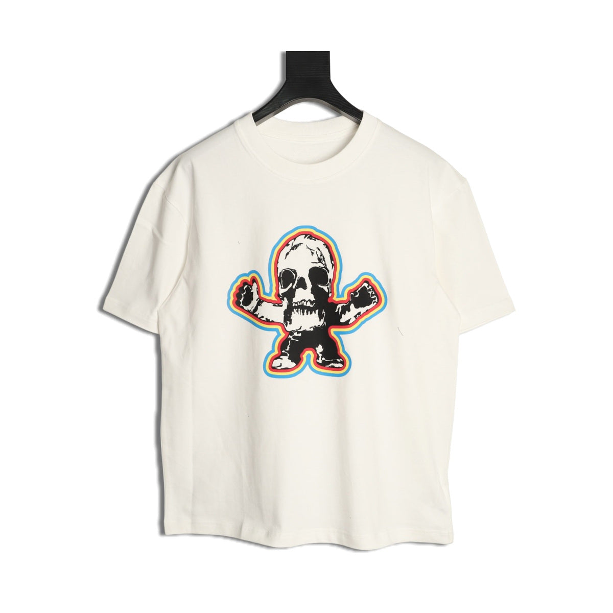 Chrome Hearts cream multicolor skull T-shirt front