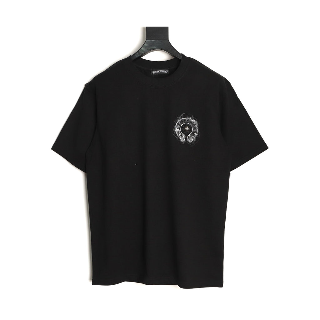 Chrome Hearts black distressed horseshoe T-shirt front