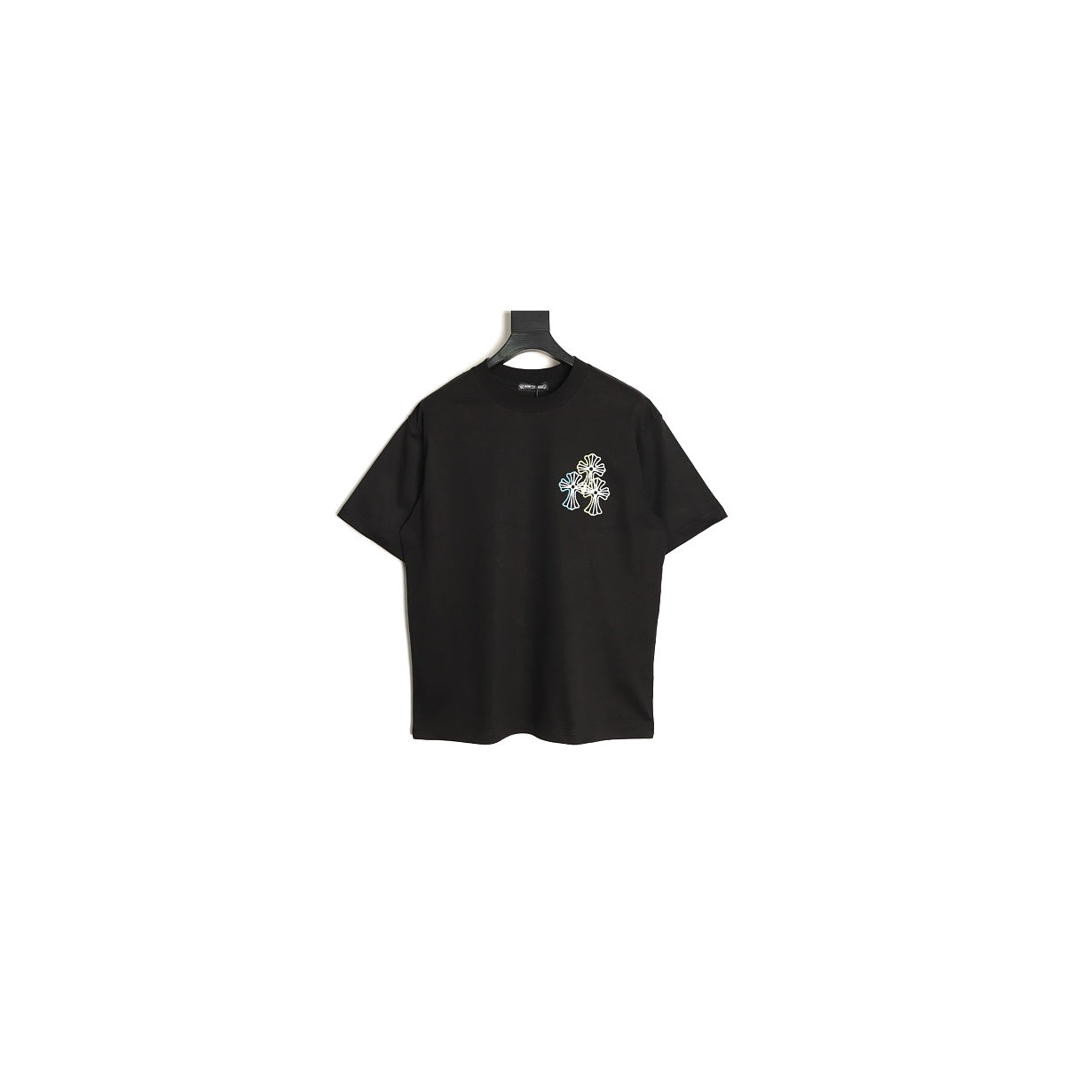 Chrome Hearts black multicolor cross embroidered T-shirt front