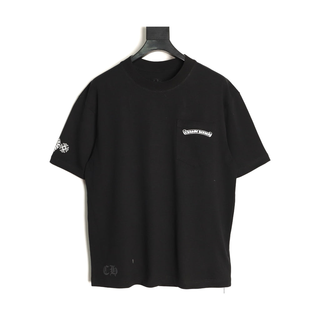 Chrome Hearts black pink sword graphic T-shirt front