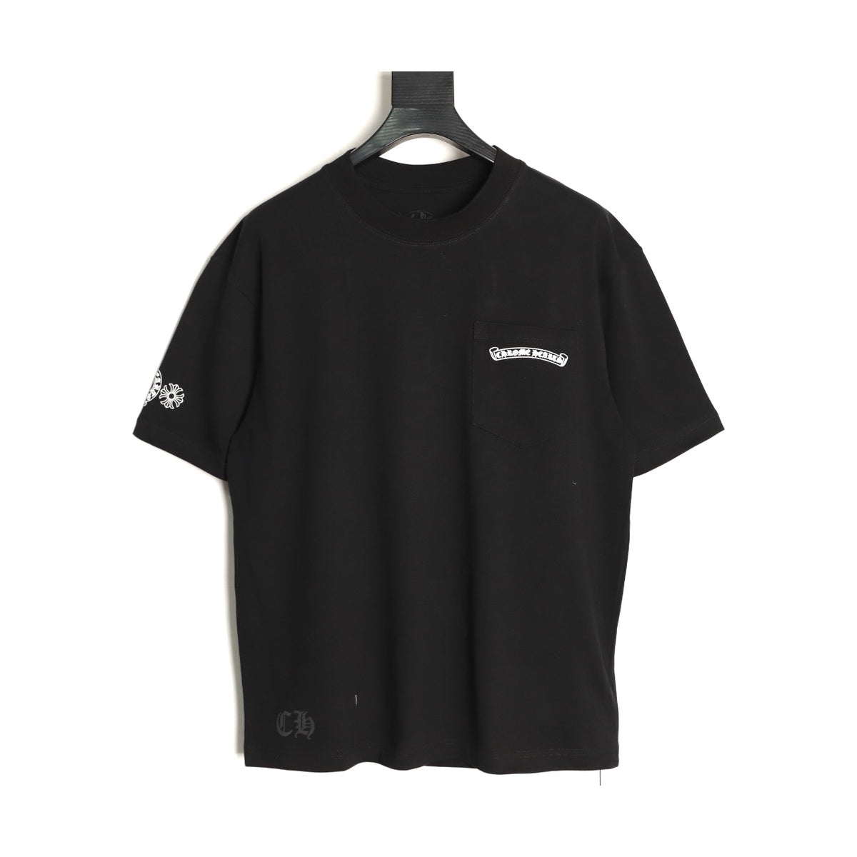 Chrome Hearts black pink sword graphic T-shirt front
