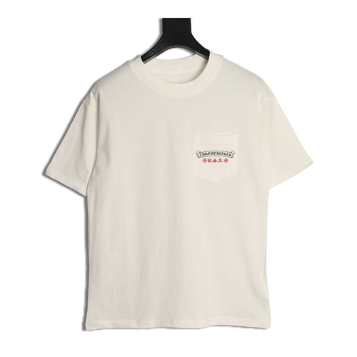 Chrome Hearts cream USA Flag graphic pocket T-shirt front