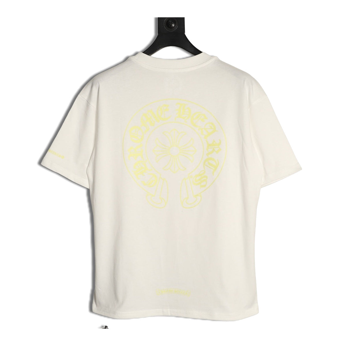 Chrome Hearts cream neon yellow Horseshoe pocket T-shirt back
