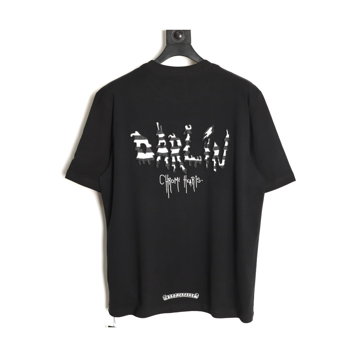 Chrome Hearts black front and back embroidered T-shirt back view