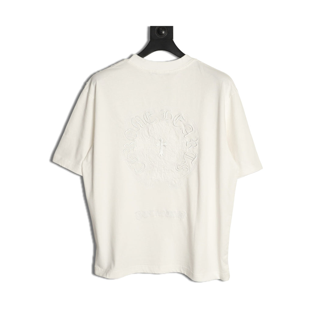 Chrome Hearts white tonal circular cross applique T-shirt back