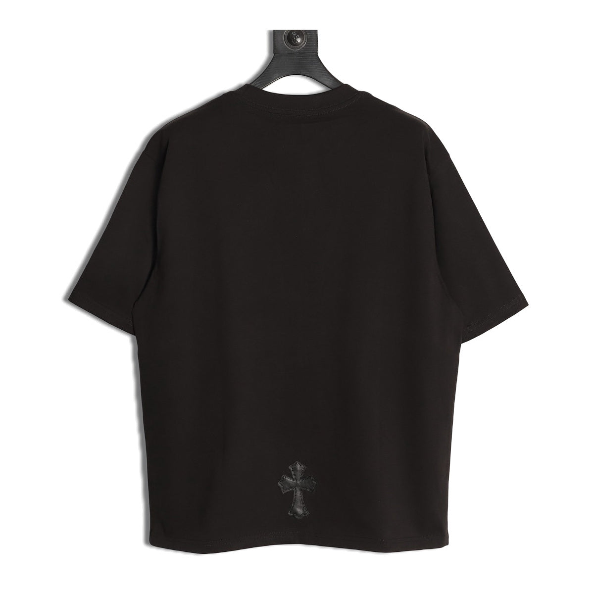 Chrome Hearts black leather cross pocket T-shirt back