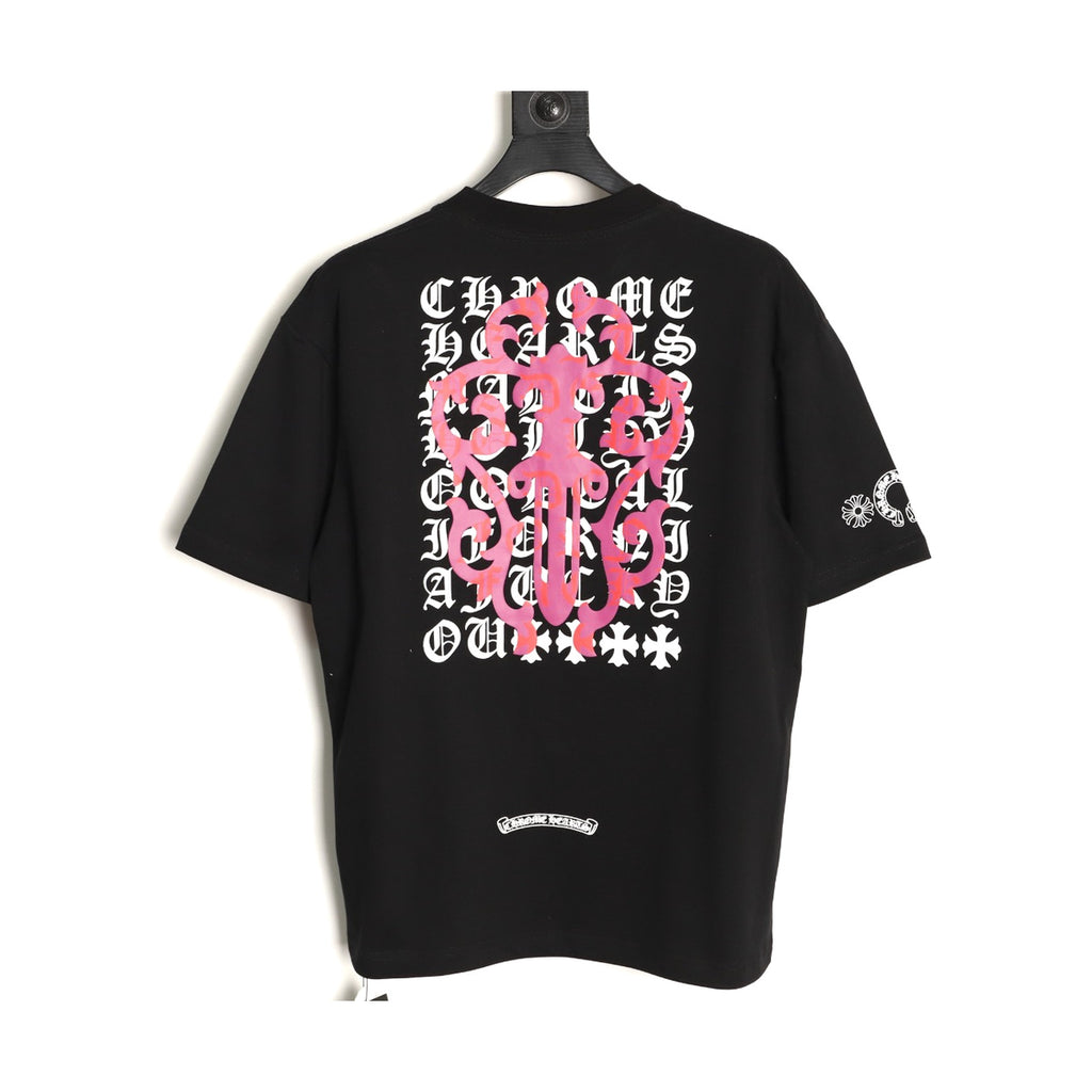 Chrome Hearts black pink sword graphic T-shirt back