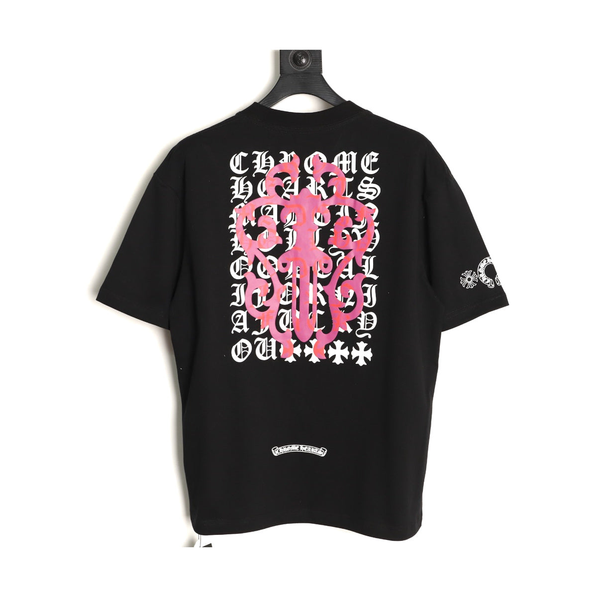 Chrome Hearts black pink sword graphic T-shirt back