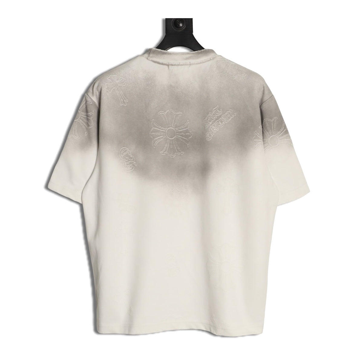Chrome Hearts white gray gradient laser-burn T-shirt back