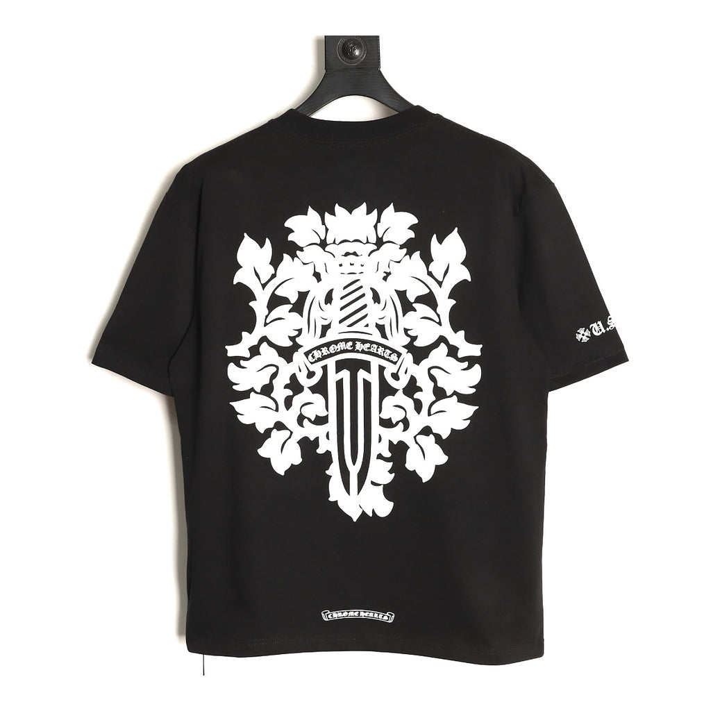 Chrome Hearts black ornate dagger pocket T-shirt back
