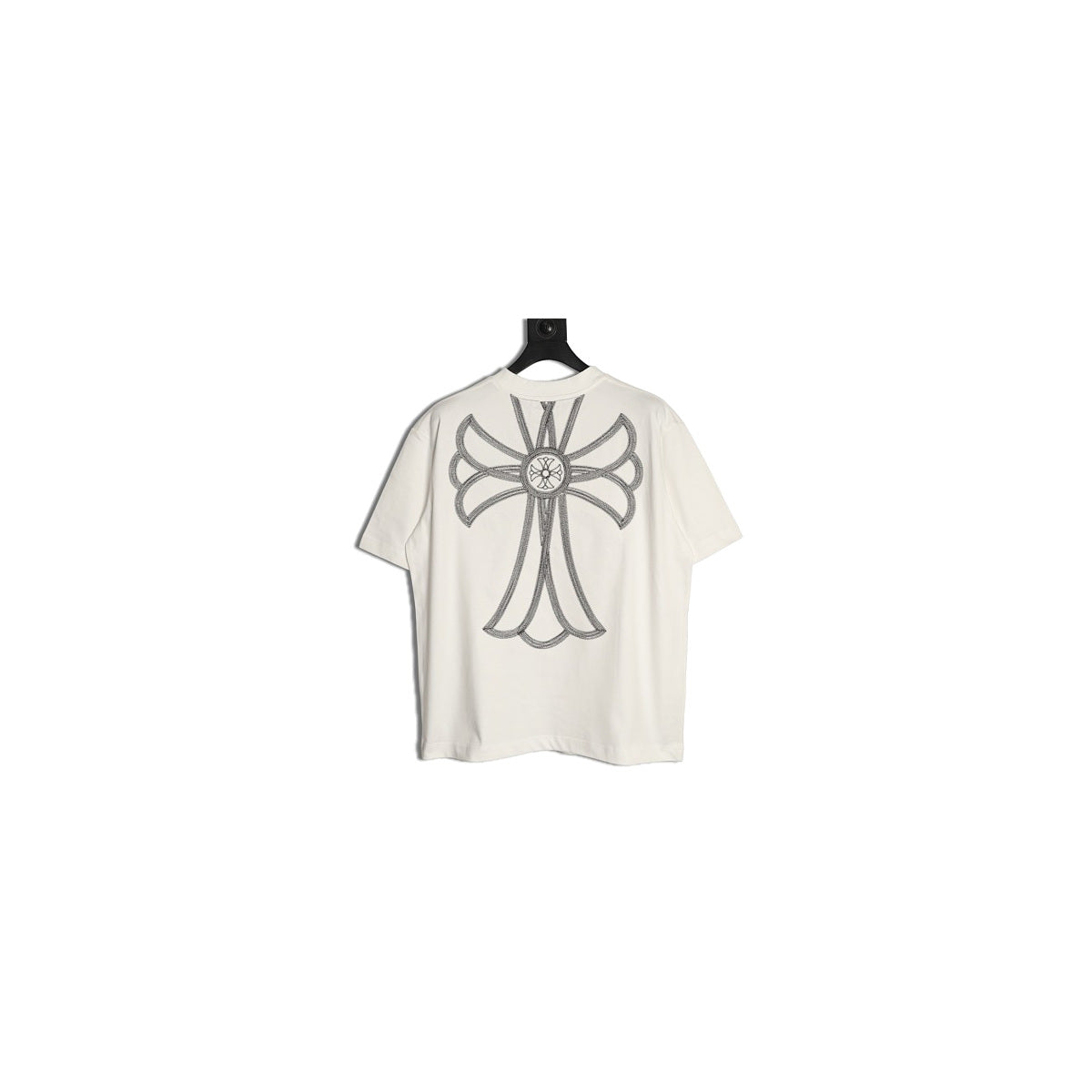 Chrome Hearts cream oversized cross embroidered T-shirt back