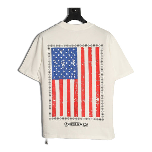 Chrome Hearts cream USA Flag graphic pocket T-shirt back