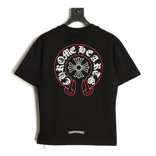 Chrome Hearts black multicolor Horseshoe graphic T-shirt back