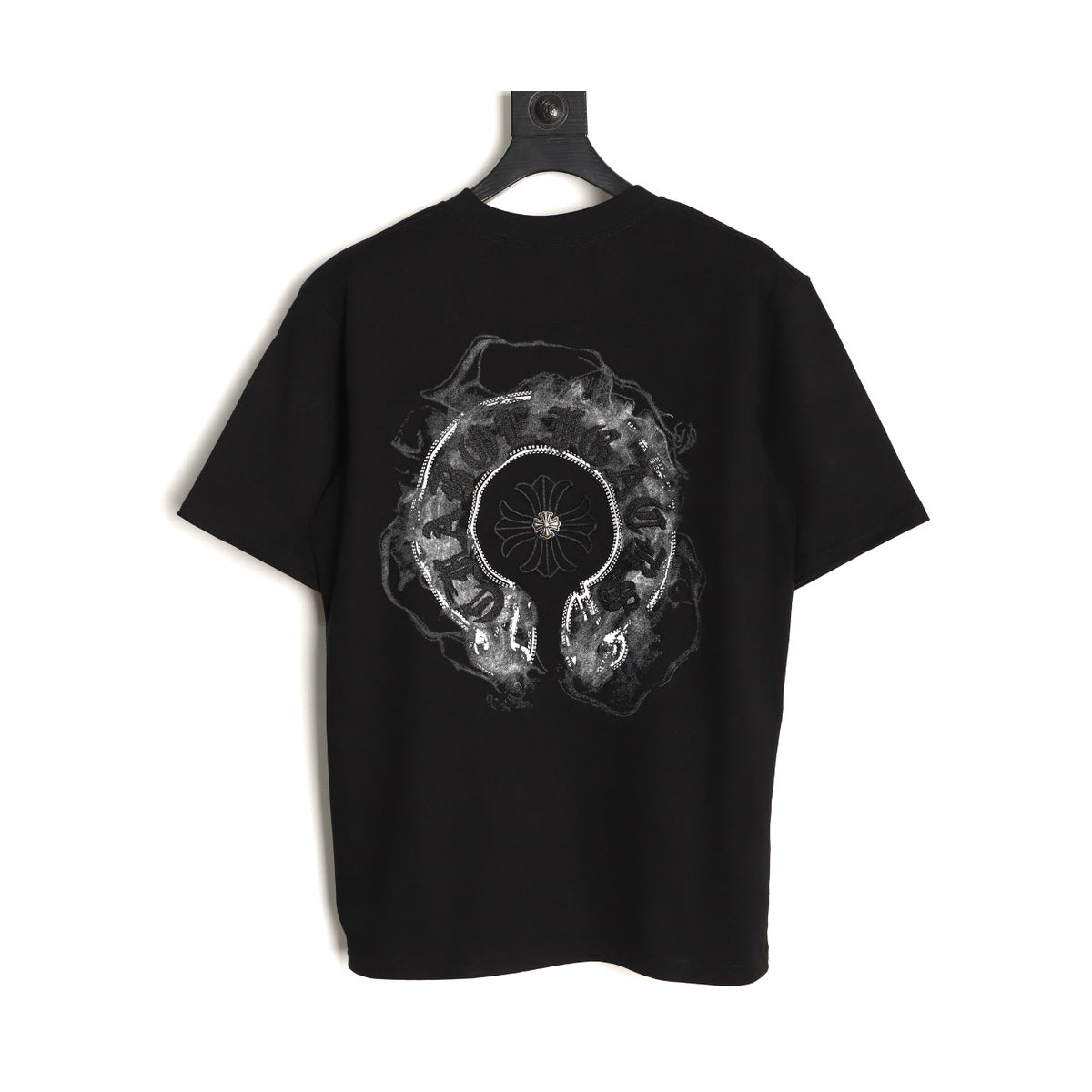 Chrome Hearts black distressed horseshoe T-shirt back