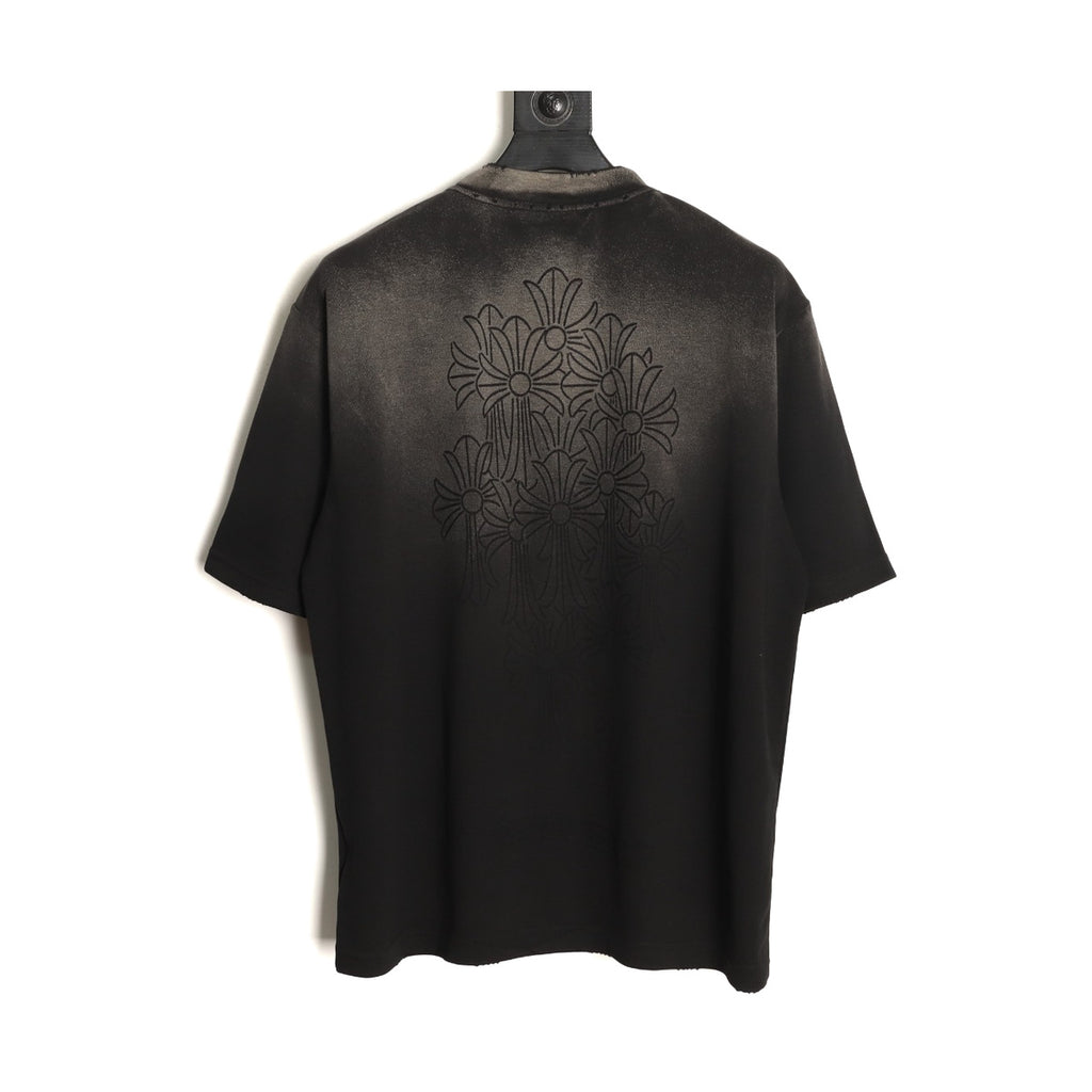 Chrome Hearts washed black tonal cross T-shirt back