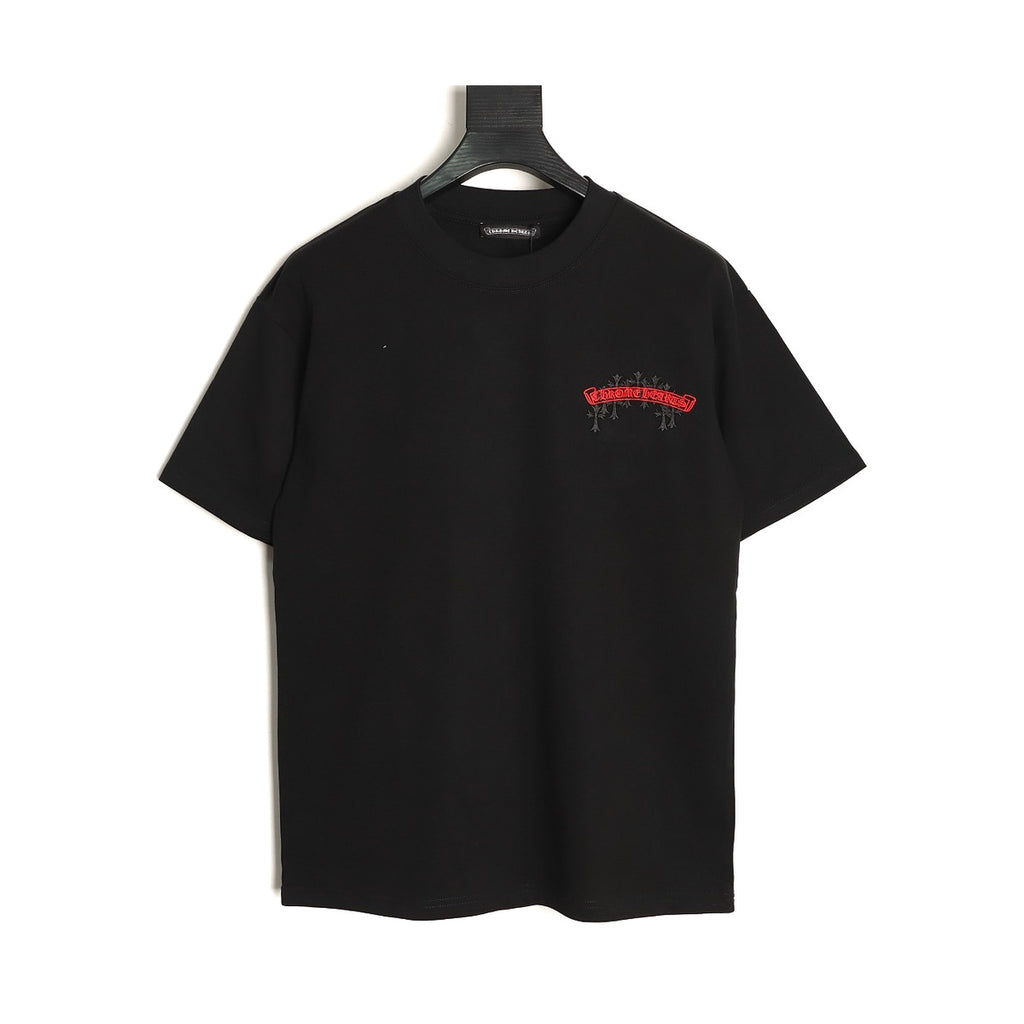 Chrome Hearts black embroidered banner cross T-shirt back