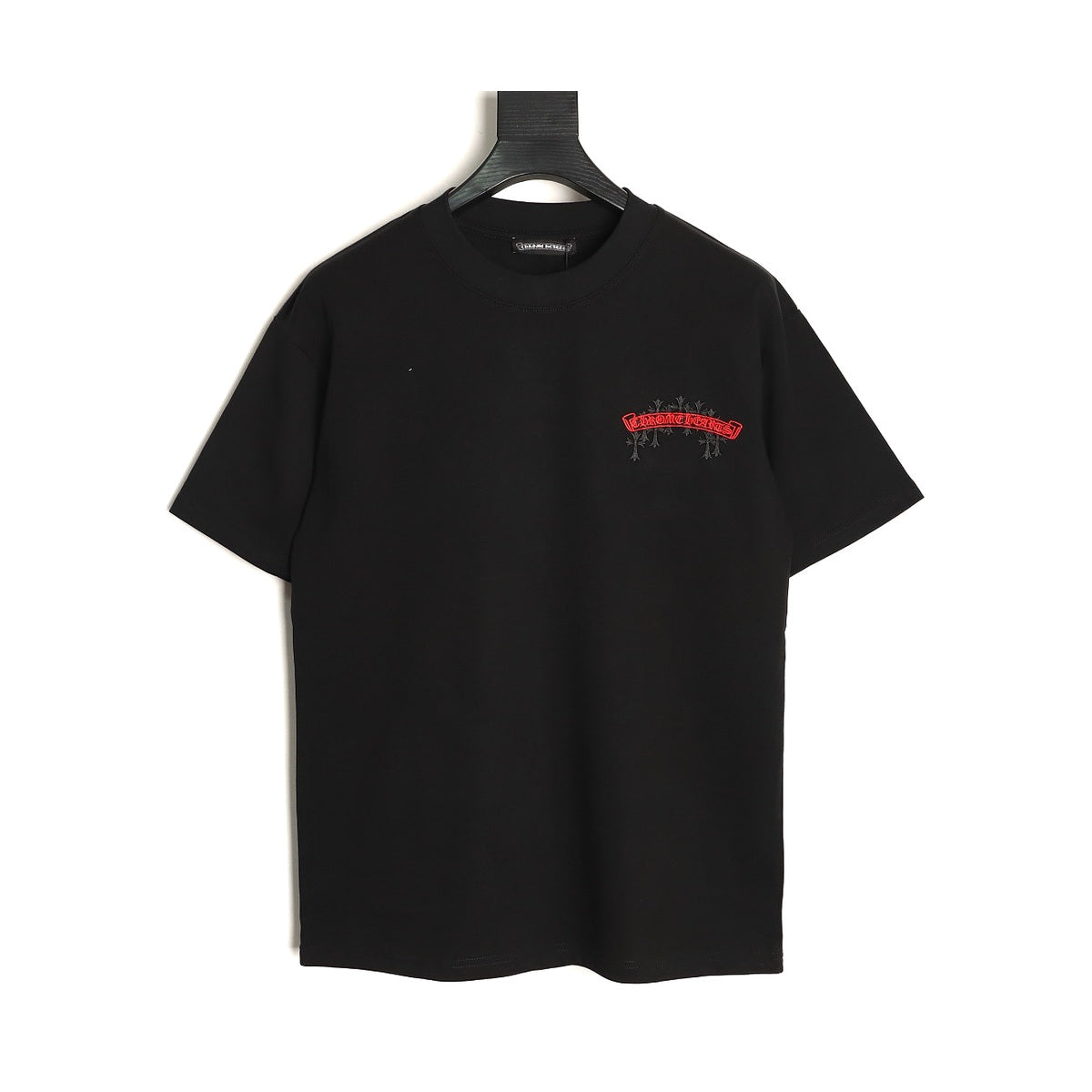 Chrome Hearts black embroidered banner cross T-shirt back