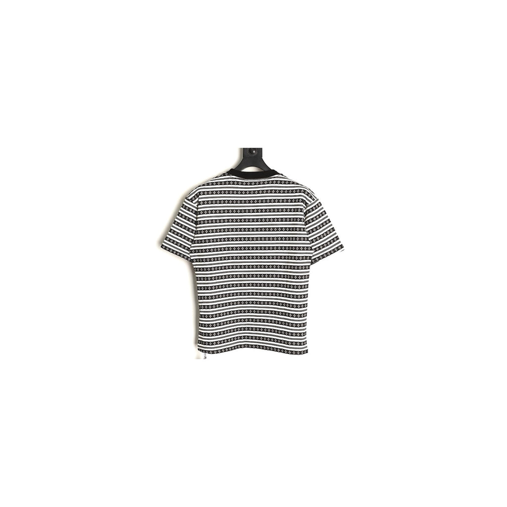 Chrome Hearts black and white monogram stripe T-shirt back