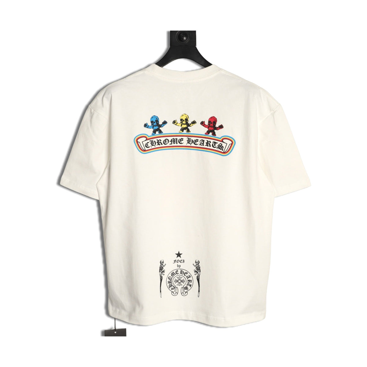 Chrome Hearts cream multicolor skull T-shirt back